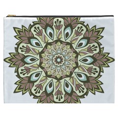 Mandala Pattern Round Floral Cosmetic Bag (xxxl) by Pakrebo