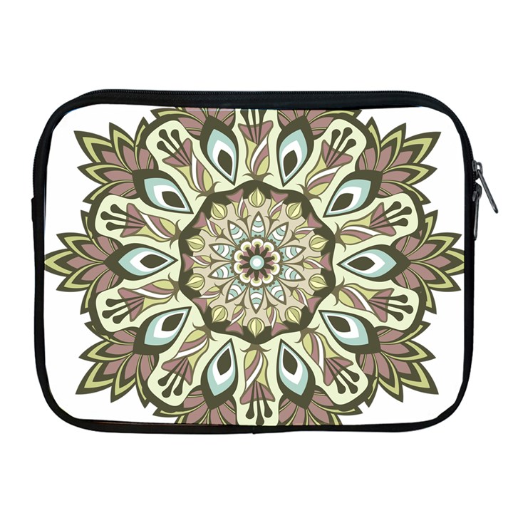 Mandala Pattern Round Floral Apple iPad 2/3/4 Zipper Cases