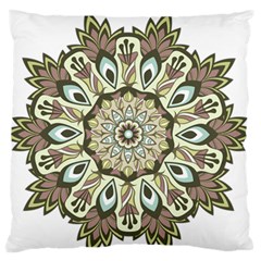 Mandala Pattern Round Floral Large Flano Cushion Case (one Side) by Pakrebo