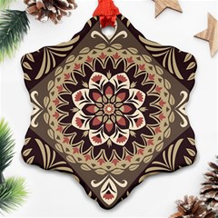 Seamless Pattern Floral Flower Snowflake Ornament (two Sides) by Pakrebo