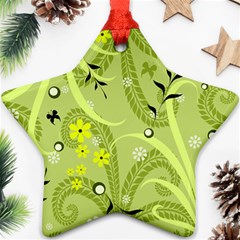 Seamless Pattern Green Garden Star Ornament (two Sides) by Pakrebo