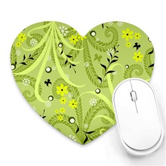 Seamless Pattern Green Garden Heart Mousepads by Pakrebo