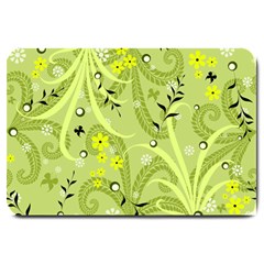 Seamless Pattern Green Garden Large Doormat  by Pakrebo