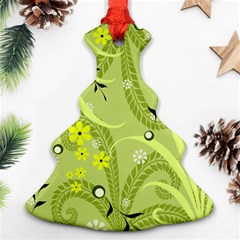 Seamless Pattern Green Garden Christmas Tree Ornament (two Sides) by Pakrebo