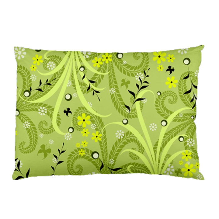 Seamless Pattern Green Garden Pillow Case (Two Sides)