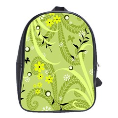 Seamless Pattern Green Garden School Bag (xl) by Pakrebo