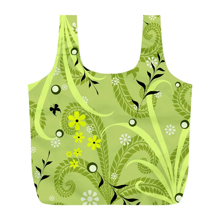 Seamless Pattern Green Garden Full Print Recycle Bag (L)