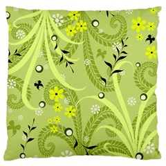 Seamless Pattern Green Garden Large Flano Cushion Case (two Sides) by Pakrebo