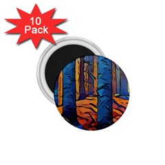 Woods Trees Abstract Scene Forest 1 75  Magnets (10 Pack)  by Pakrebo