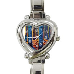 Woods Trees Abstract Scene Forest Heart Italian Charm Watch by Pakrebo