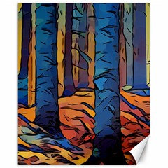 Woods Trees Abstract Scene Forest Canvas 16  X 20  by Pakrebo