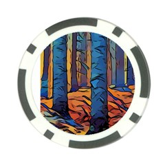 Woods Trees Abstract Scene Forest Poker Chip Card Guard by Pakrebo