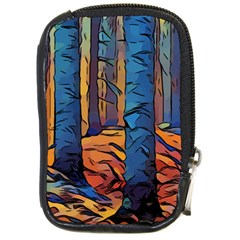 Woods Trees Abstract Scene Forest Compact Camera Leather Case by Pakrebo