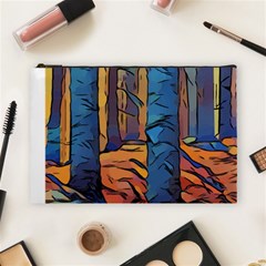 Woods Trees Abstract Scene Forest Cosmetic Bag (large) by Pakrebo