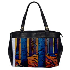 Woods Trees Abstract Scene Forest Oversize Office Handbag by Pakrebo