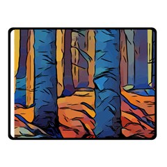 Woods Trees Abstract Scene Forest Fleece Blanket (small) by Pakrebo