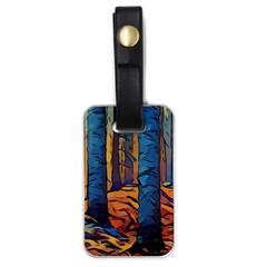 Woods Trees Abstract Scene Forest Luggage Tags (one Side)  by Pakrebo