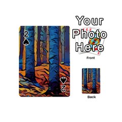 Woods Trees Abstract Scene Forest Playing Cards 54 (mini) by Pakrebo