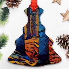 Woods Trees Abstract Scene Forest Christmas Tree Ornament (two Sides) by Pakrebo