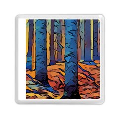 Woods Trees Abstract Scene Forest Memory Card Reader (square) by Pakrebo