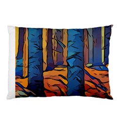 Woods Trees Abstract Scene Forest Pillow Case (two Sides) by Pakrebo