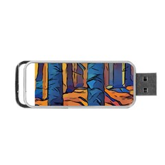 Woods Trees Abstract Scene Forest Portable Usb Flash (one Side) by Pakrebo