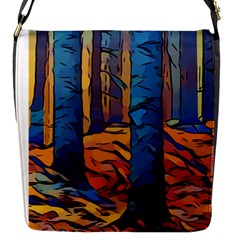 Woods Trees Abstract Scene Forest Flap Closure Messenger Bag (s) by Pakrebo