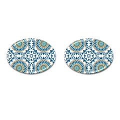 Tile Vintage Pattern Design Cufflinks (oval) by Pakrebo