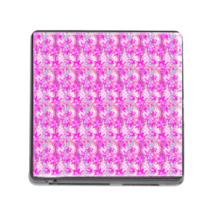 Maple Leaf Plant Seamless Pattern Memory Card Reader (Square 5 Slot)