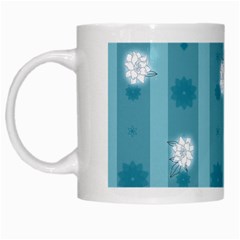 Gardenia Flowers White Blue White Mugs