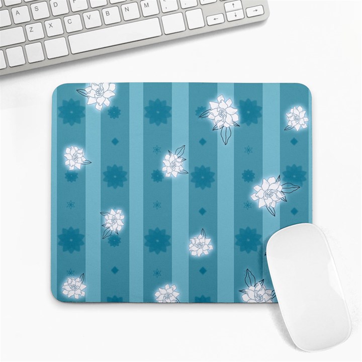 Gardenia Flowers White Blue Large Mousepads