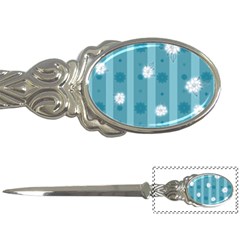 Gardenia Flowers White Blue Letter Opener