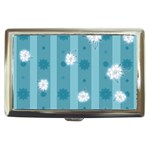 Gardenia Flowers White Blue Cigarette Money Case Front