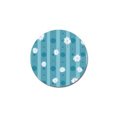 Gardenia Flowers White Blue Golf Ball Marker