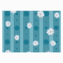 Gardenia Flowers White Blue Large Glasses Cloth (2-Side)