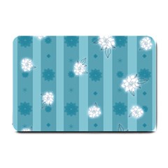 Gardenia Flowers White Blue Small Doormat 