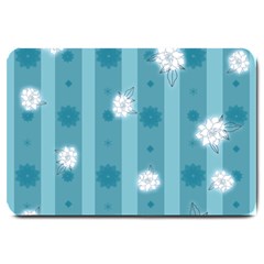 Gardenia Flowers White Blue Large Doormat 