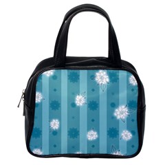 Gardenia Flowers White Blue Classic Handbag (One Side)