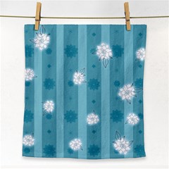 Gardenia Flowers White Blue Face Towel