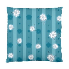 Gardenia Flowers White Blue Standard Cushion Case (Two Sides)