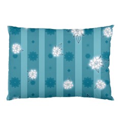 Gardenia Flowers White Blue Pillow Case