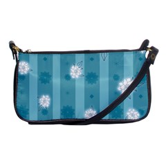 Gardenia Flowers White Blue Shoulder Clutch Bag