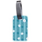 Gardenia Flowers White Blue Luggage Tags (Two Sides) Front