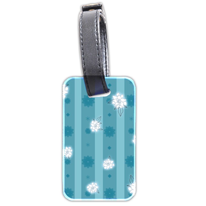 Gardenia Flowers White Blue Luggage Tags (Two Sides)