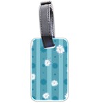 Gardenia Flowers White Blue Luggage Tags (Two Sides) Back