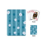 Gardenia Flowers White Blue Playing Cards (Mini) Back