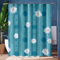 Gardenia Flowers White Blue Shower Curtain 60  x 72  (Medium) 