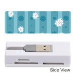 Gardenia Flowers White Blue Memory Card Reader (Stick) Front