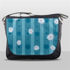 Gardenia Flowers White Blue Messenger Bag