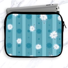 Gardenia Flowers White Blue Apple Ipad 2/3/4 Zipper Cases by Pakrebo